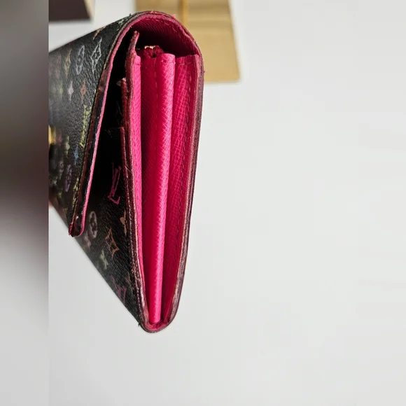 Louis Vuitton Black Murakami Monogram Multicolore Long Sarah Wallet - Picture 6 of 10